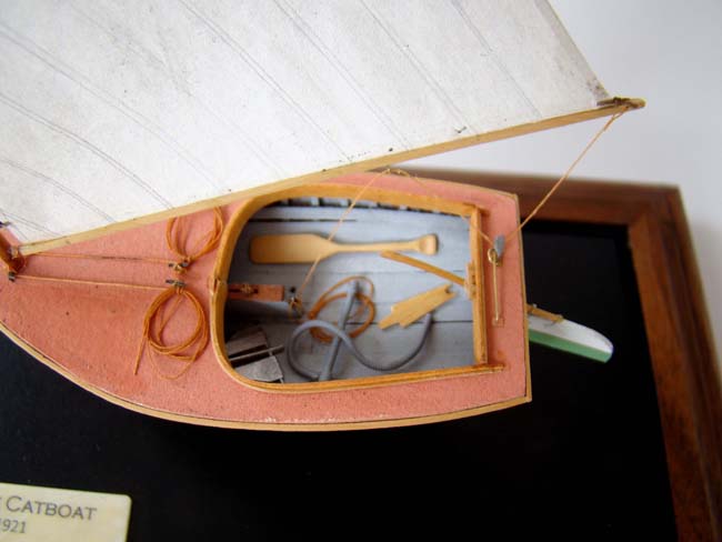 A highly detailed scale model of a 1923 Beetle Catboat made by Cape Cod model boat builder Tom Lauria — image 4
